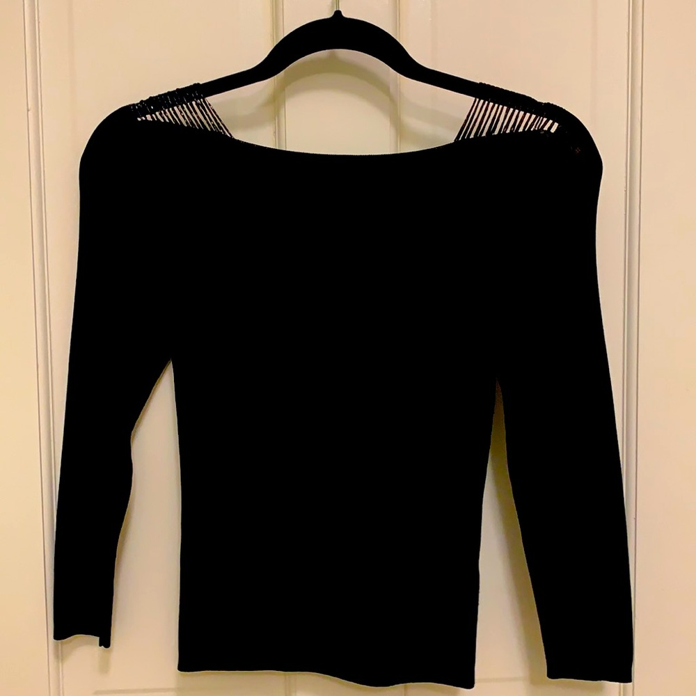 Beaded Shoulder Knit Top